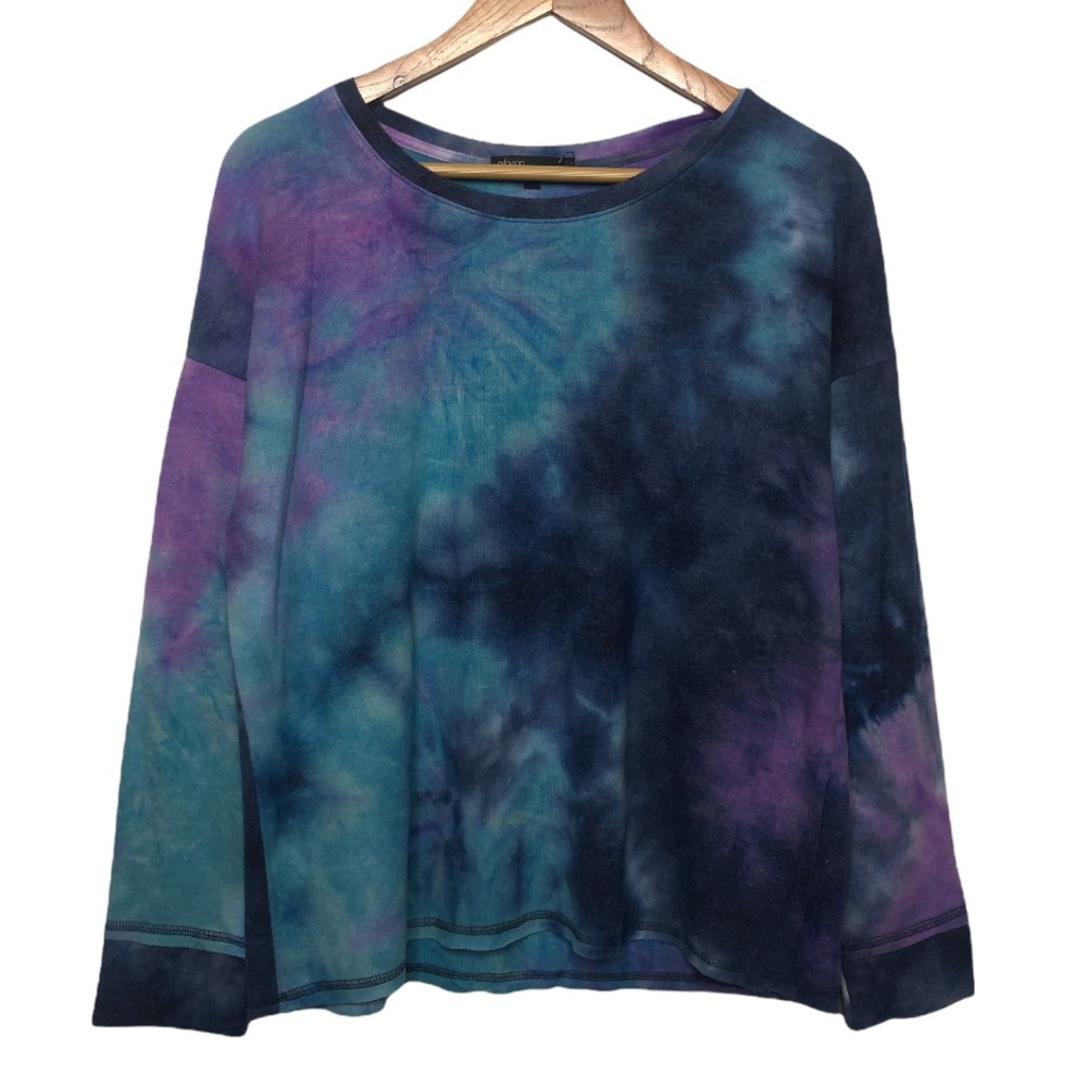 Gibson Tie Dyed Scoop Neck Long Sleeves Sweater Size Large NEW